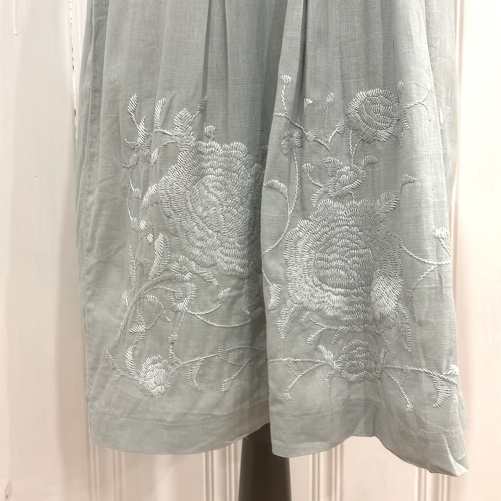 Stunning sage green linen & cotton blend PEPPERBERRY dress - Picture 1 of 12